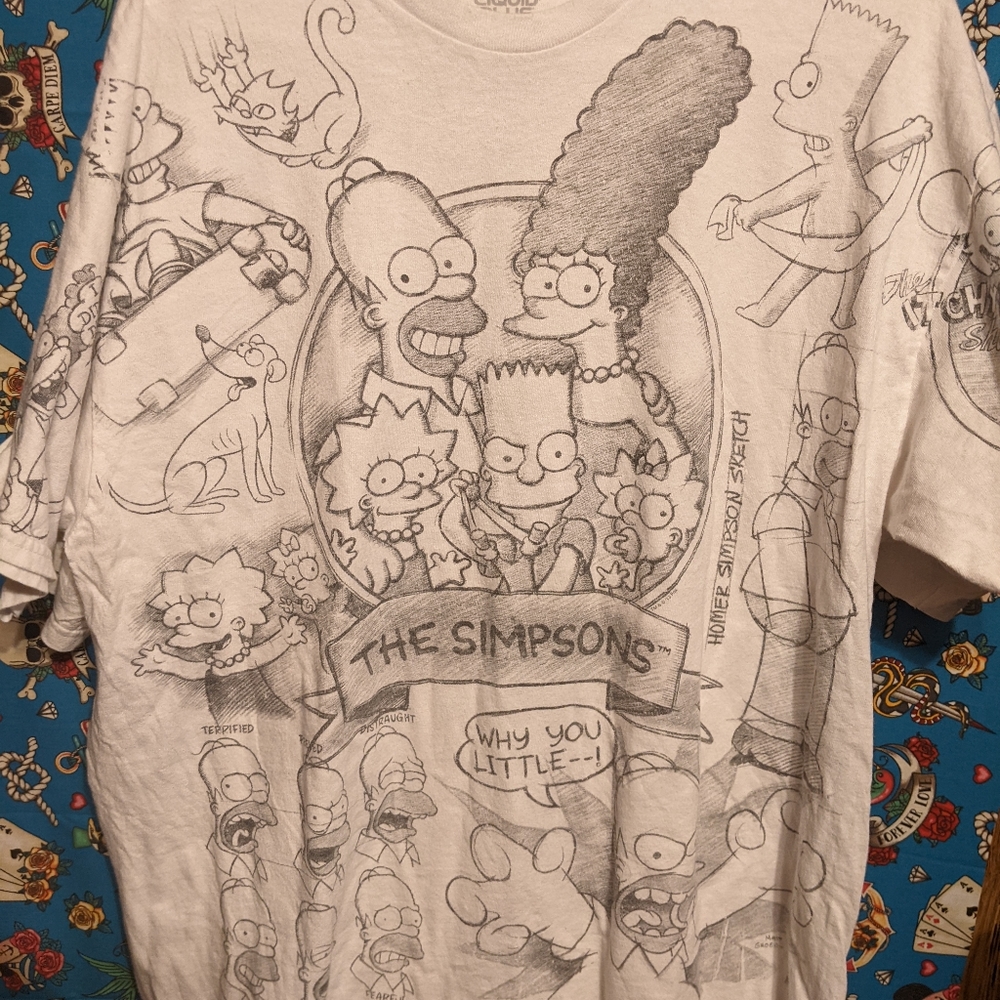 Liquid  blue sketch Simpson shirt very clean art design